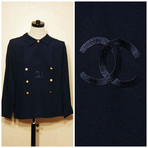 chanel logo blouse